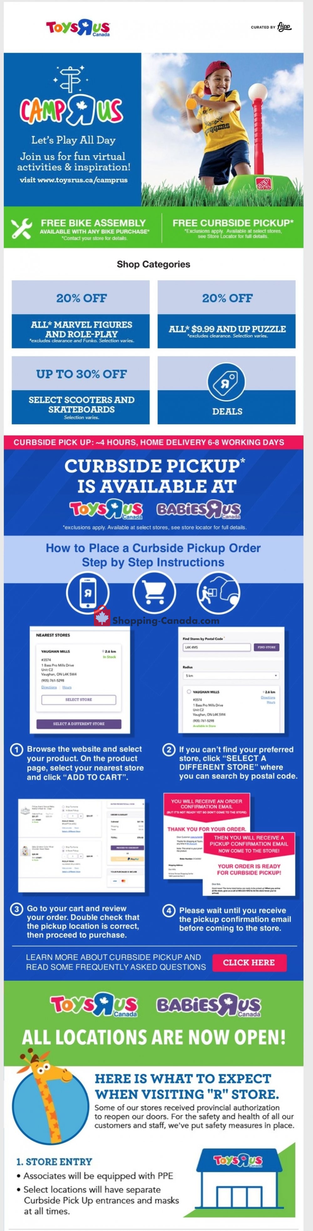 Toys R Us / Babies R Us flyer from Thursday July 23, 2020 to Thursday July 30, 2020 - page 1