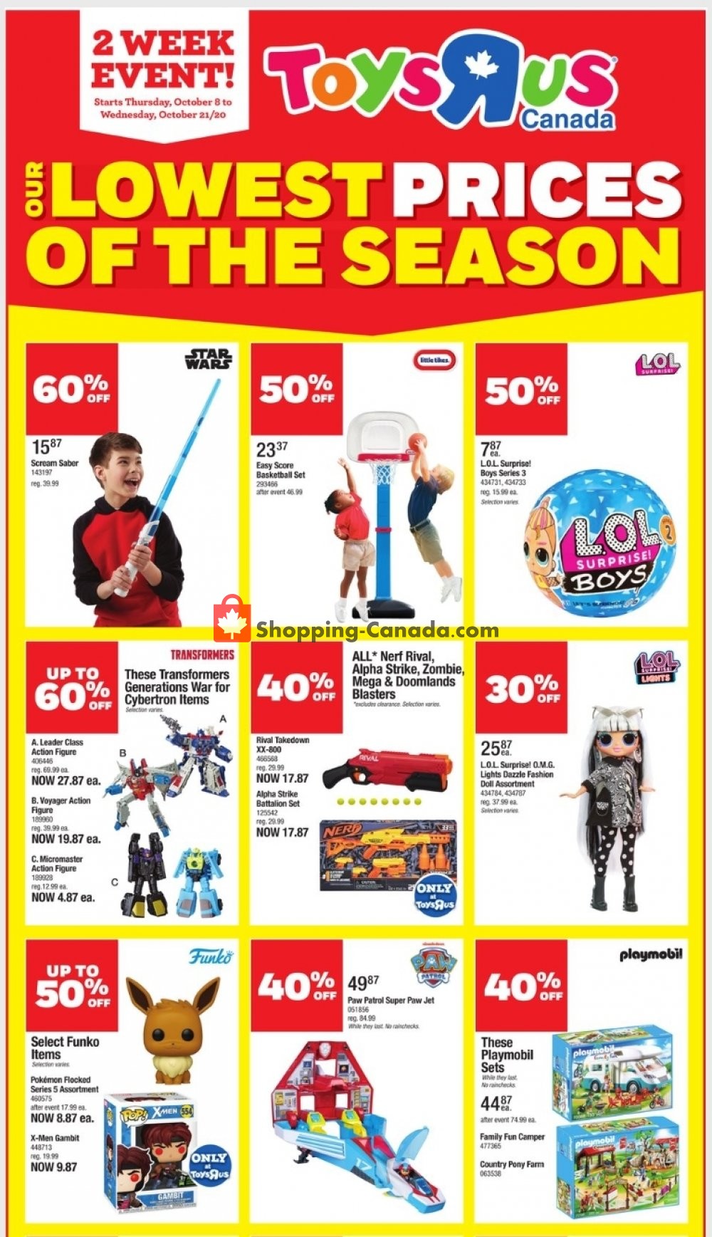 Toys R Us / Babies R Us flyer from Thursday October 8, 2020 to Wednesday October 21, 2020 - page 1