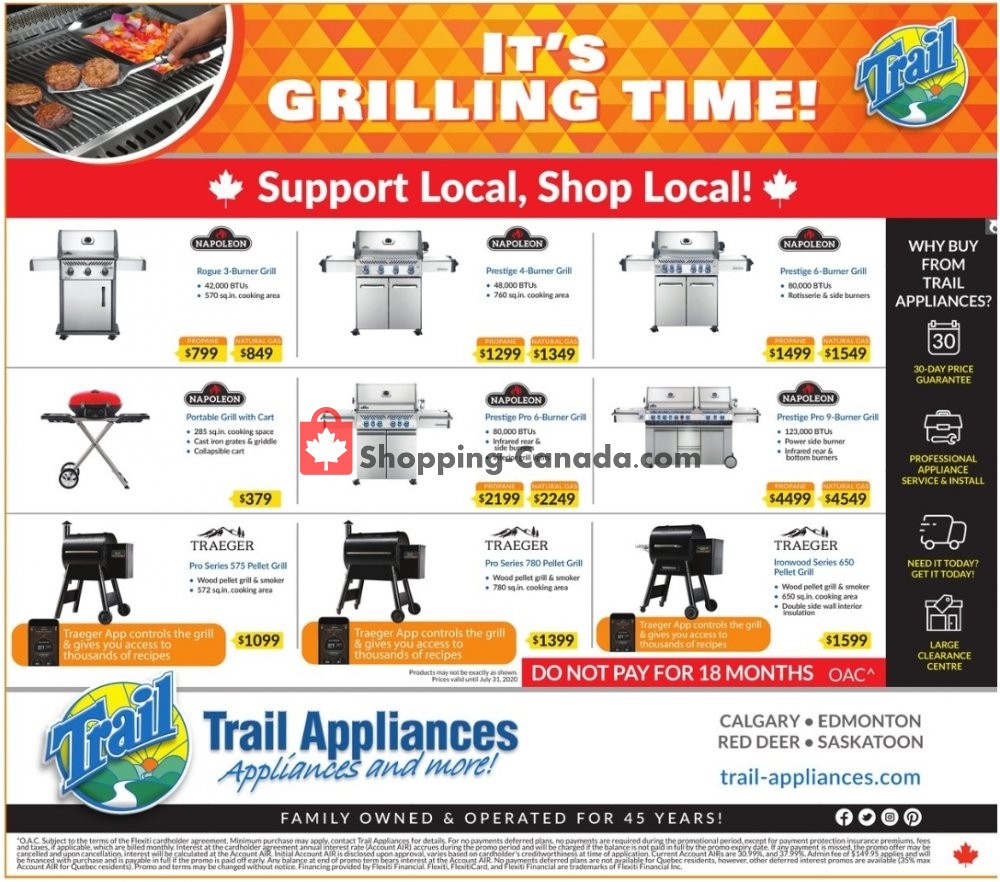 Trail Appliances flyer from Sunday July 5, 2020 to Sunday July 19, 2020 - page 1