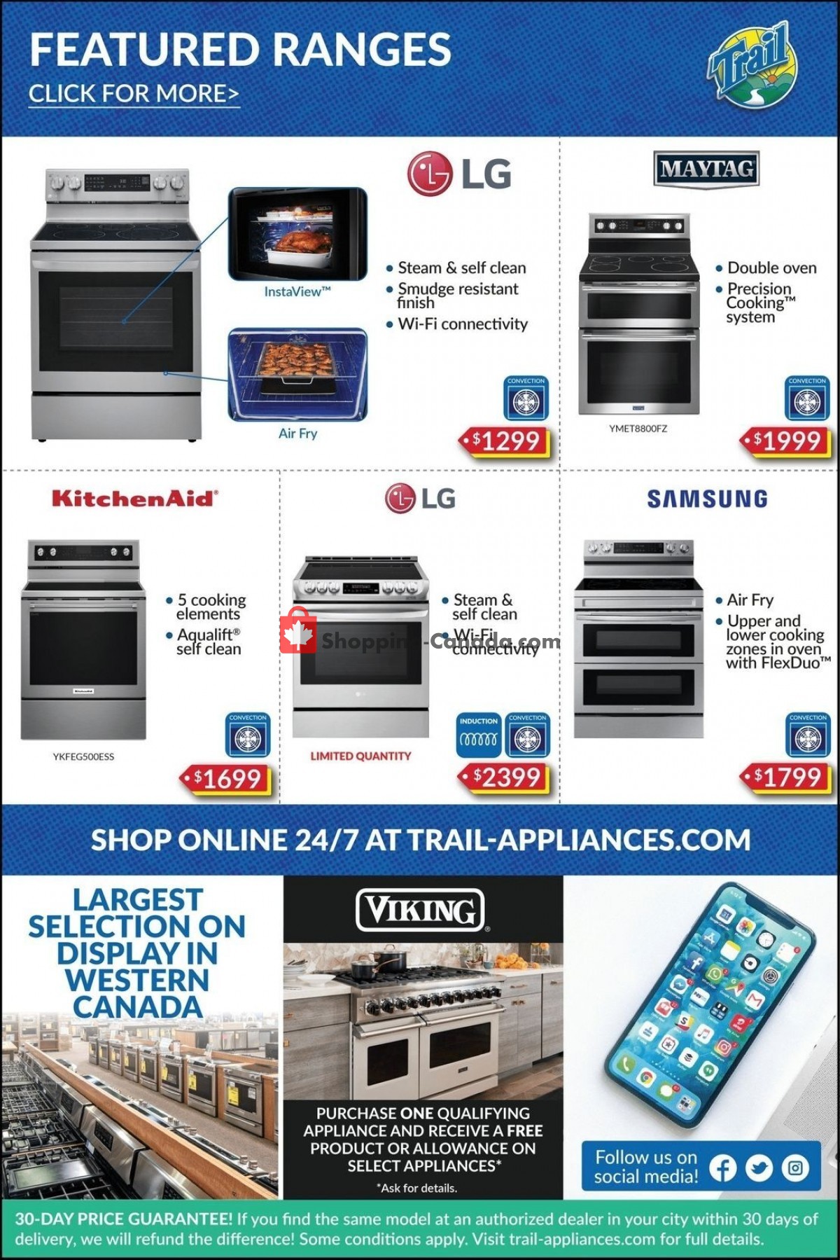 Trail Appliances Canada, flyer (Weekly Specials) April 27 May 3