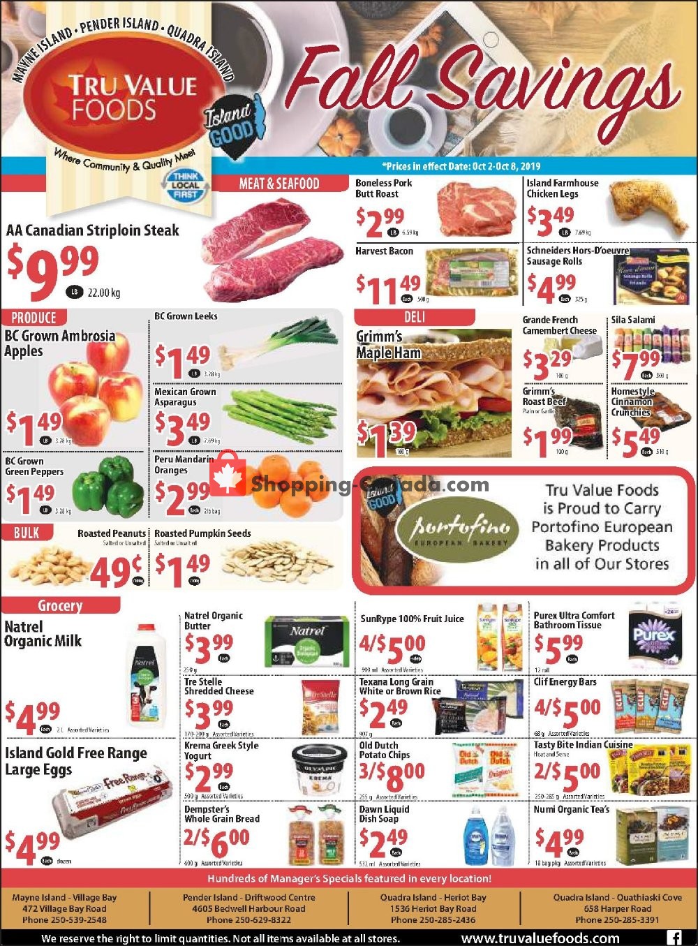 Tru Value Foods Canada, flyer (Fall Savings) October 2 October 8