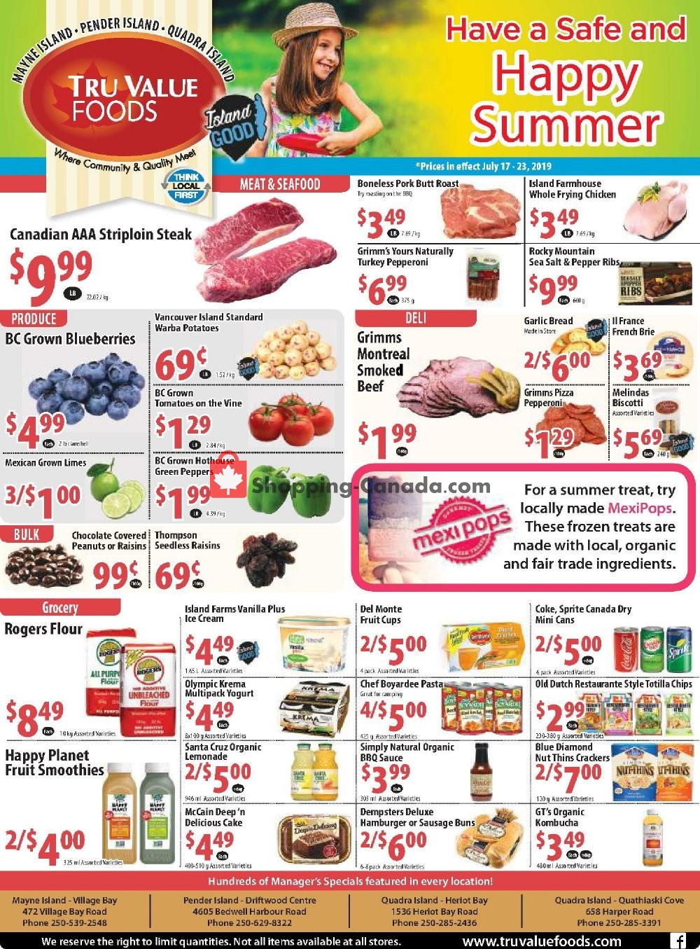 Tru Value Foods Canada, flyer (Happy Summer) July 17 July 23, 2019