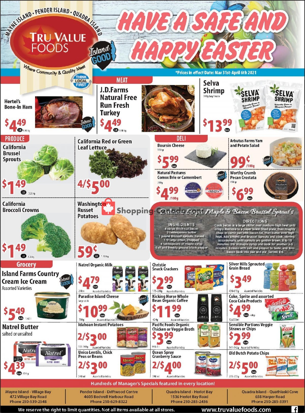 Tru Value Foods flyer from Wednesday March 31, 2021 to Tuesday April 6, 2021 - page 1