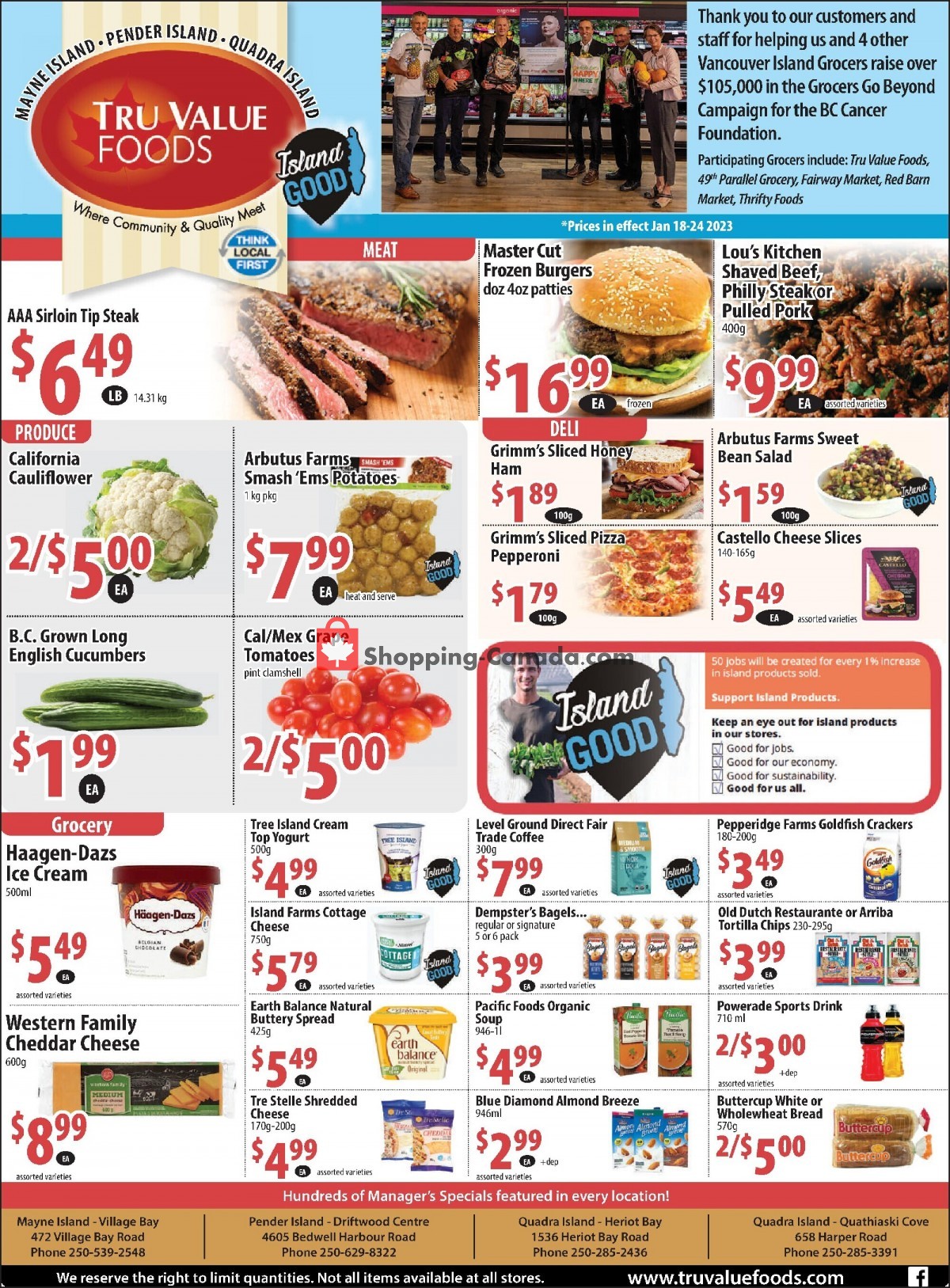 Tru Value Foods flyer from Wednesday January 18, 2023 to Tuesday January 24, 2023 - page 1