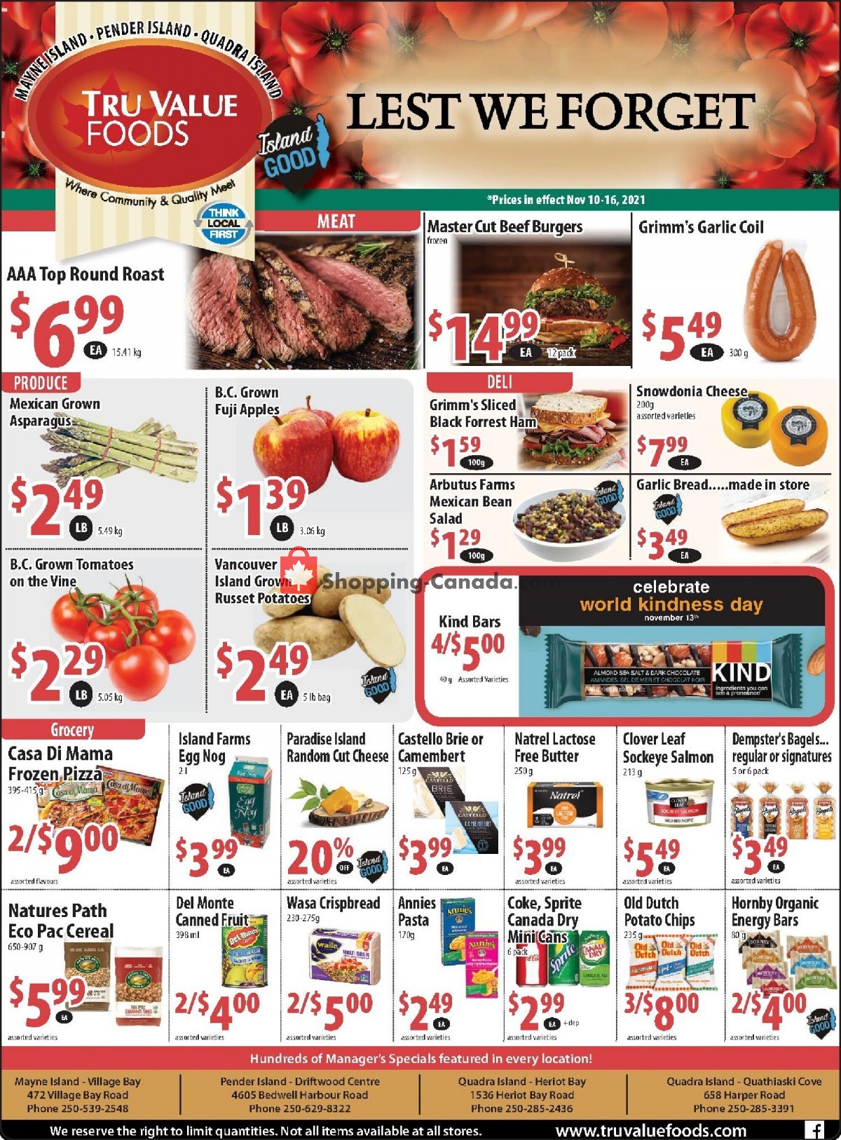 Tru Value Foods Canada, flyer (Lest We November 10