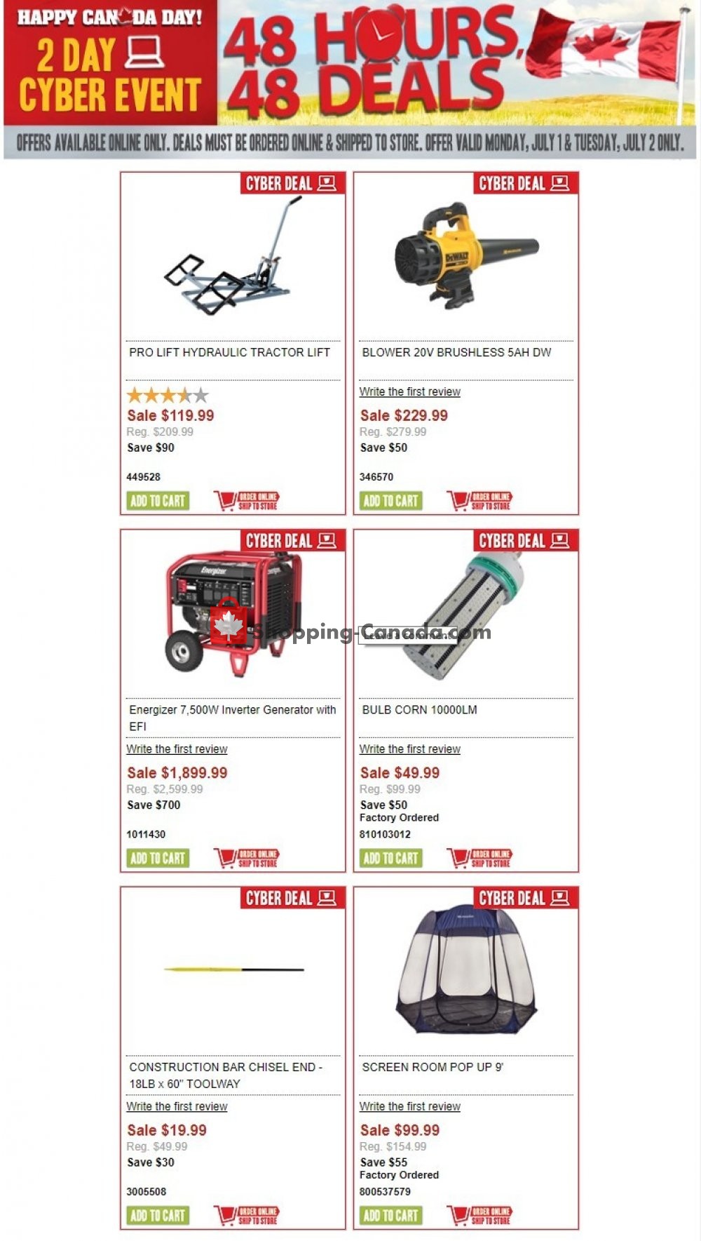 TSC Stores flyer from Monday July 1, 2019 to Tuesday July 2, 2019 - page 1