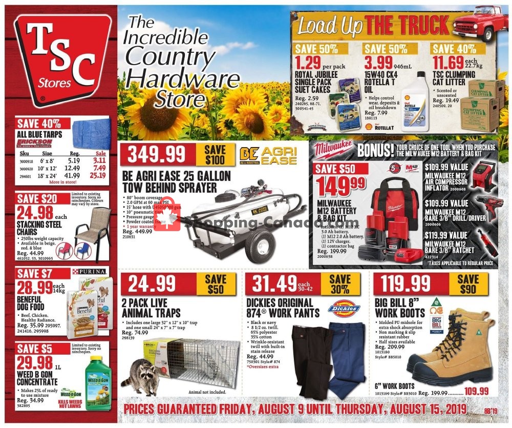 TSC Stores flyer from Friday August 9, 2019 to Thursday August 15, 2019 - page 1