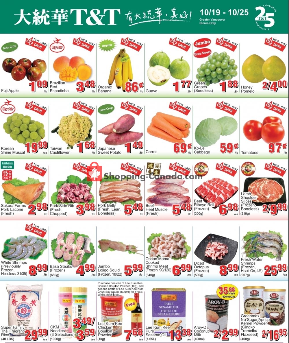 T&T Supermarket flyer from Friday October 19, 2018 to Thursday October 25, 2018 - page 3