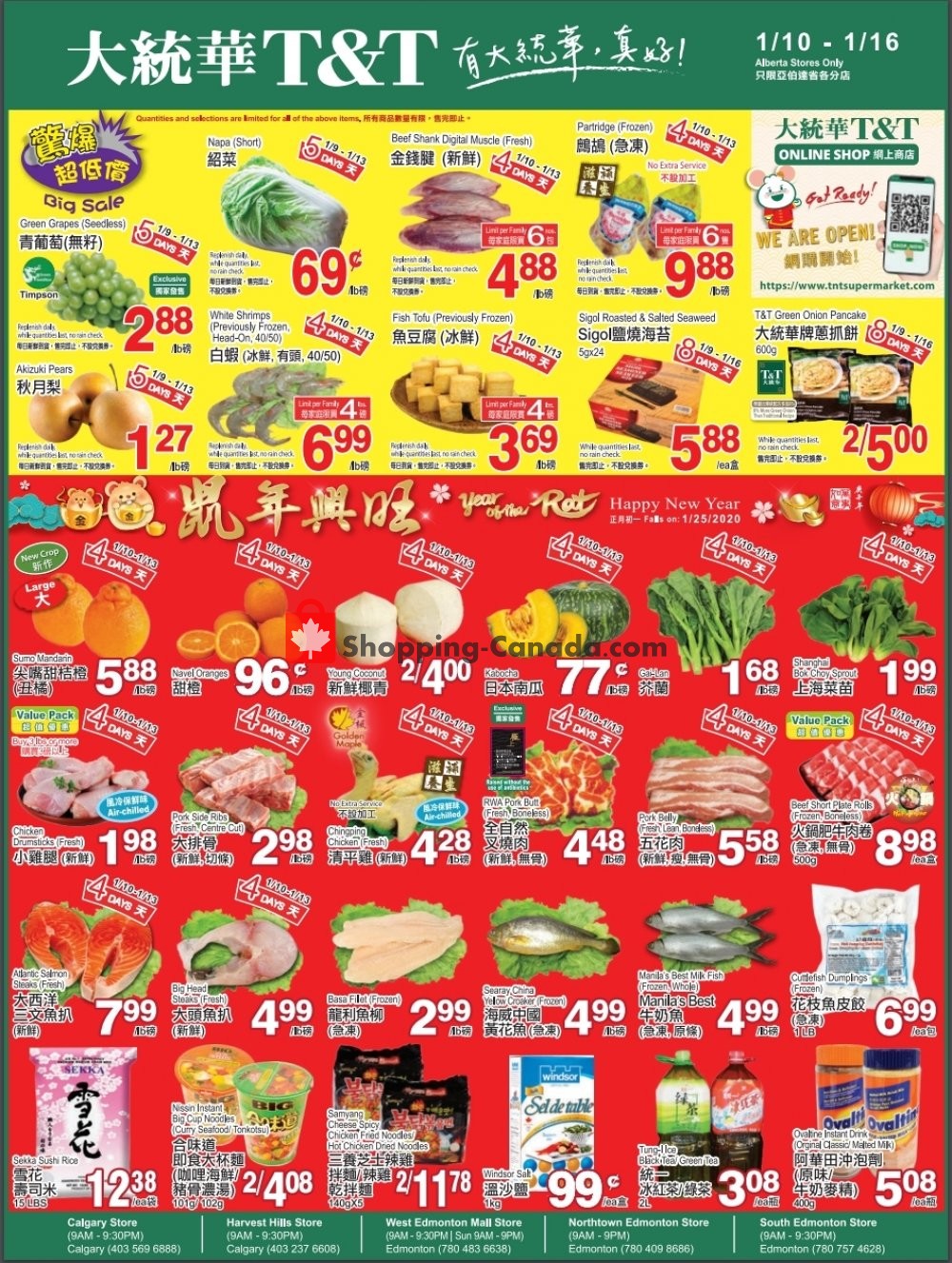 T&T Supermarket flyer from Friday January 10, 2020 to Thursday January 16, 2020 - page 1