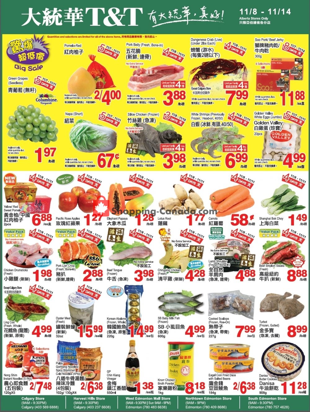 T&T Supermarket flyer from Friday November 8, 2019 to Thursday November 14, 2019 - page 1