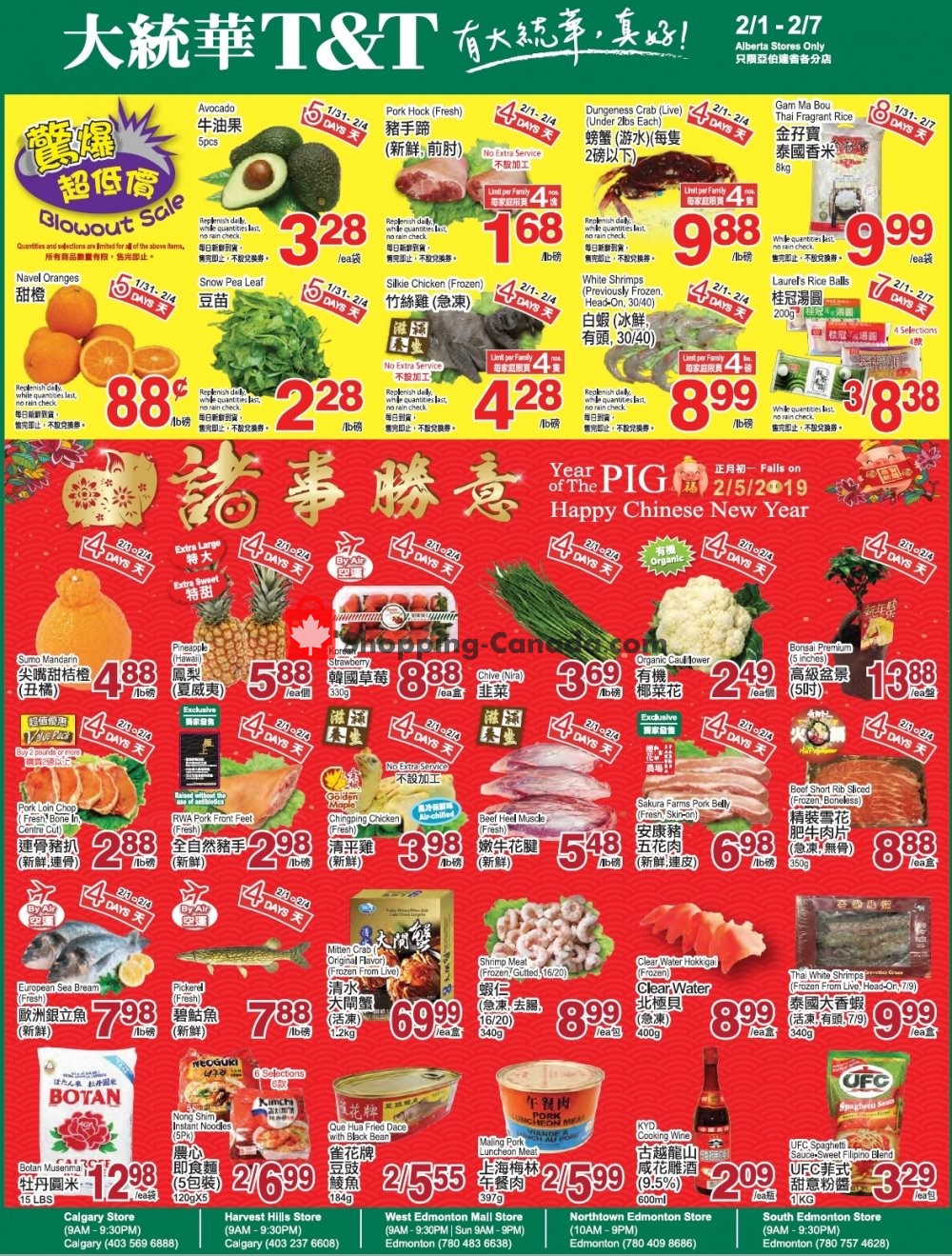 T&T Supermarket flyer from Friday February 1, 2019 to Thursday February 7, 2019 - page 1