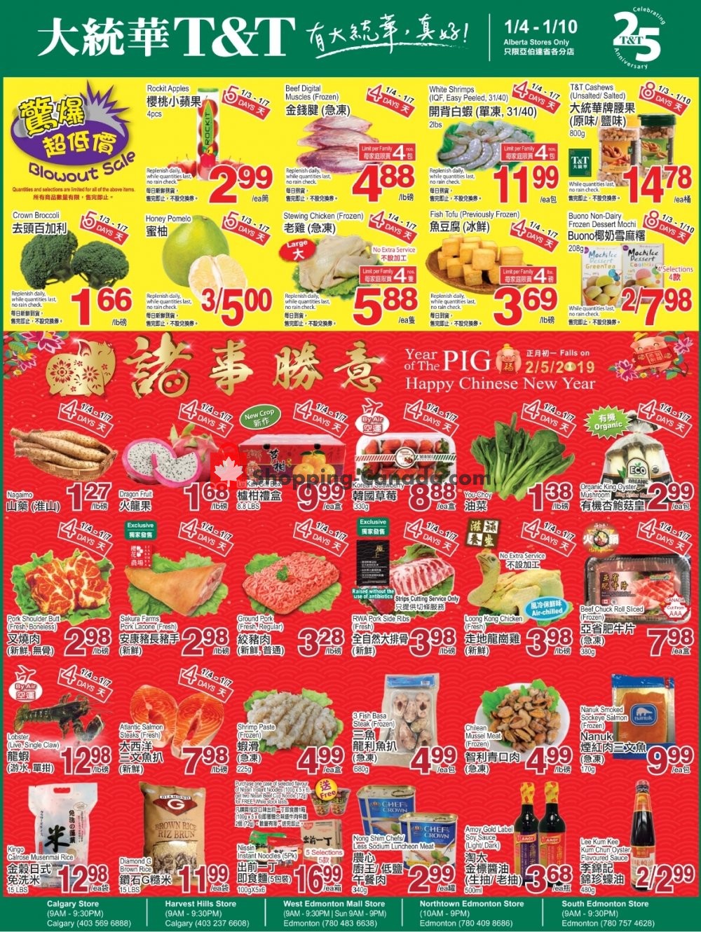 T&T Supermarket flyer from Friday January 4, 2019 to Thursday January 10, 2019 - page 1