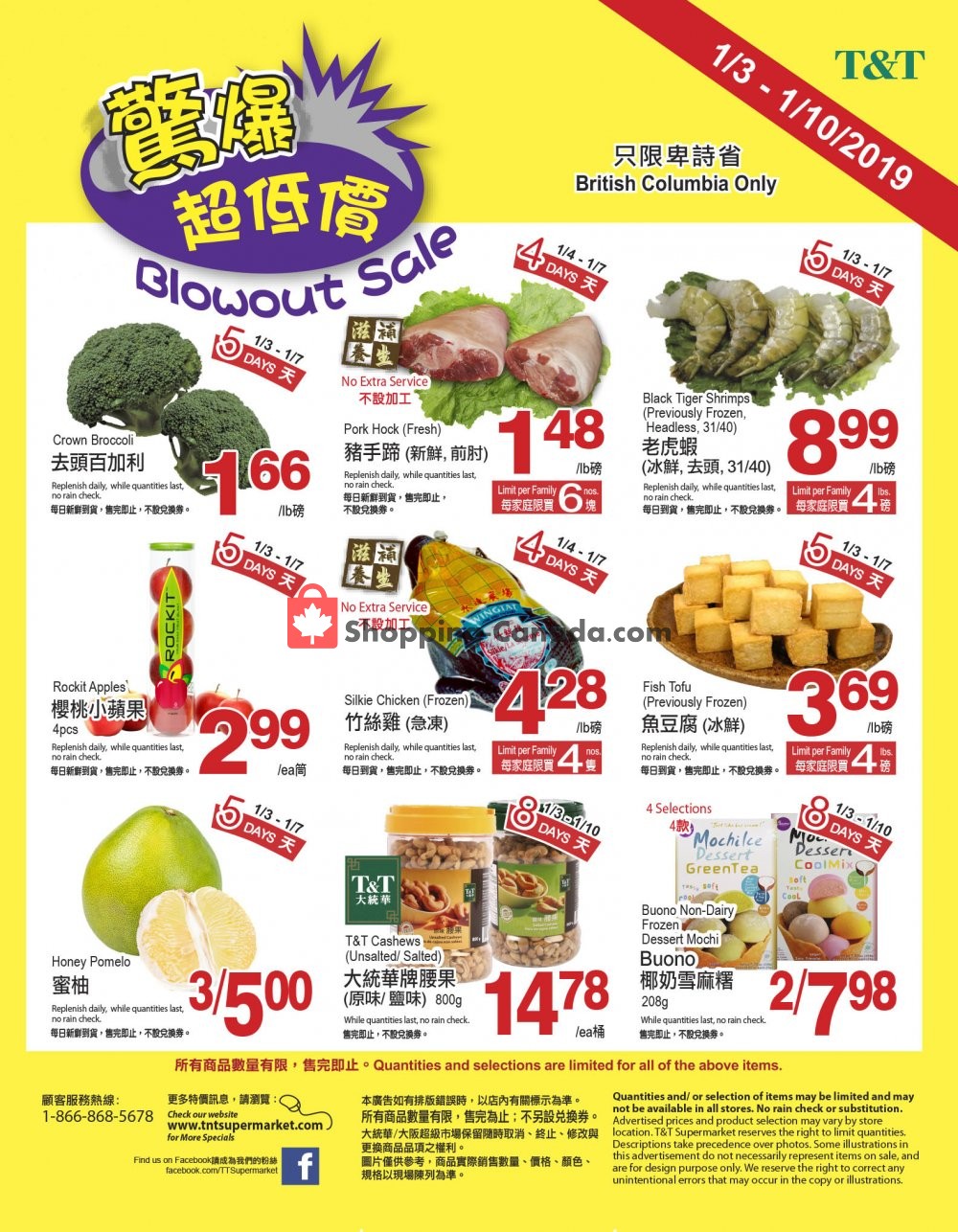 T&T Supermarket flyer from Thursday January 3, 2019 to Thursday January 10, 2019 - page 1