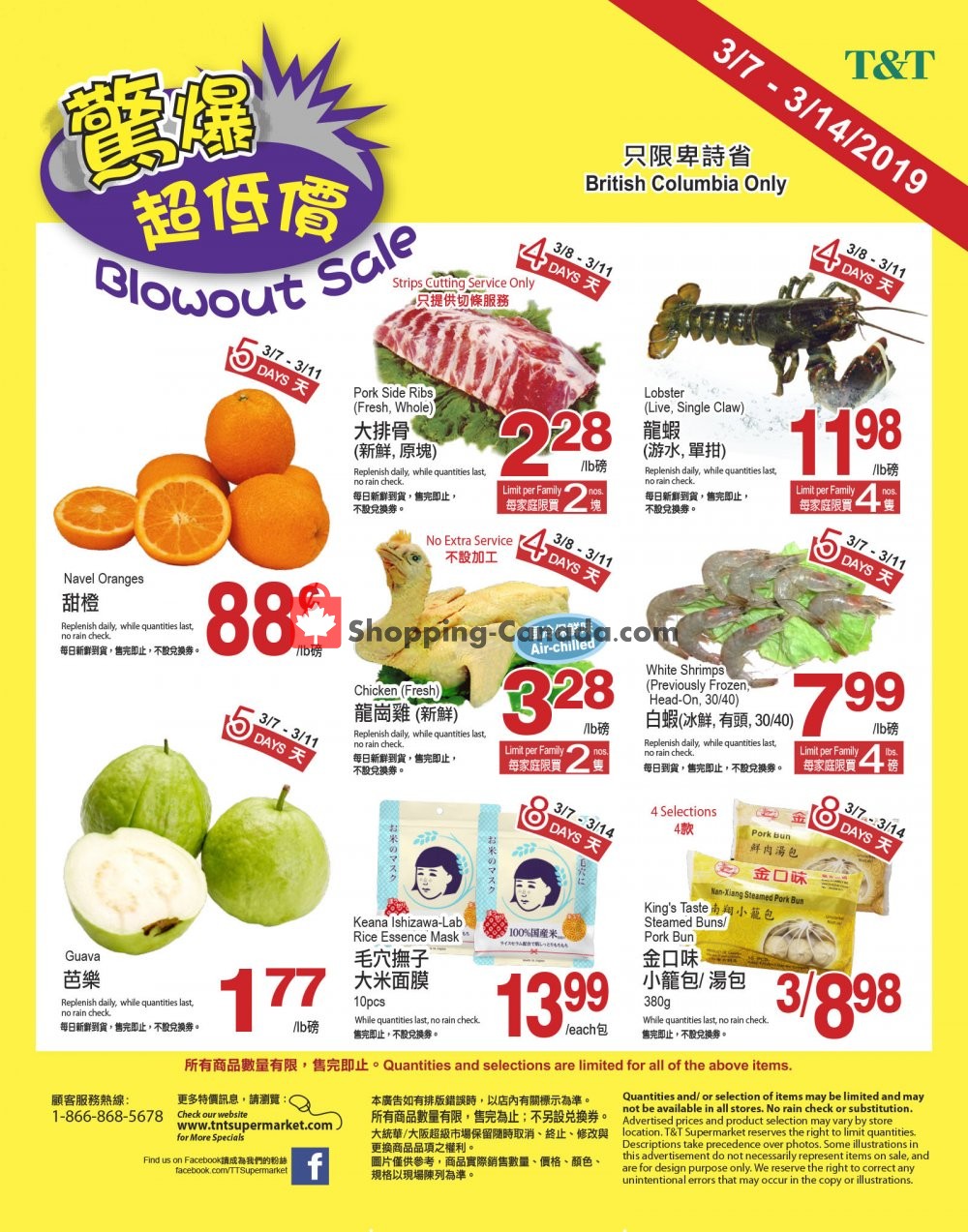 T&T Supermarket flyer from Thursday March 7, 2019 to Thursday March 14, 2019 - page 1