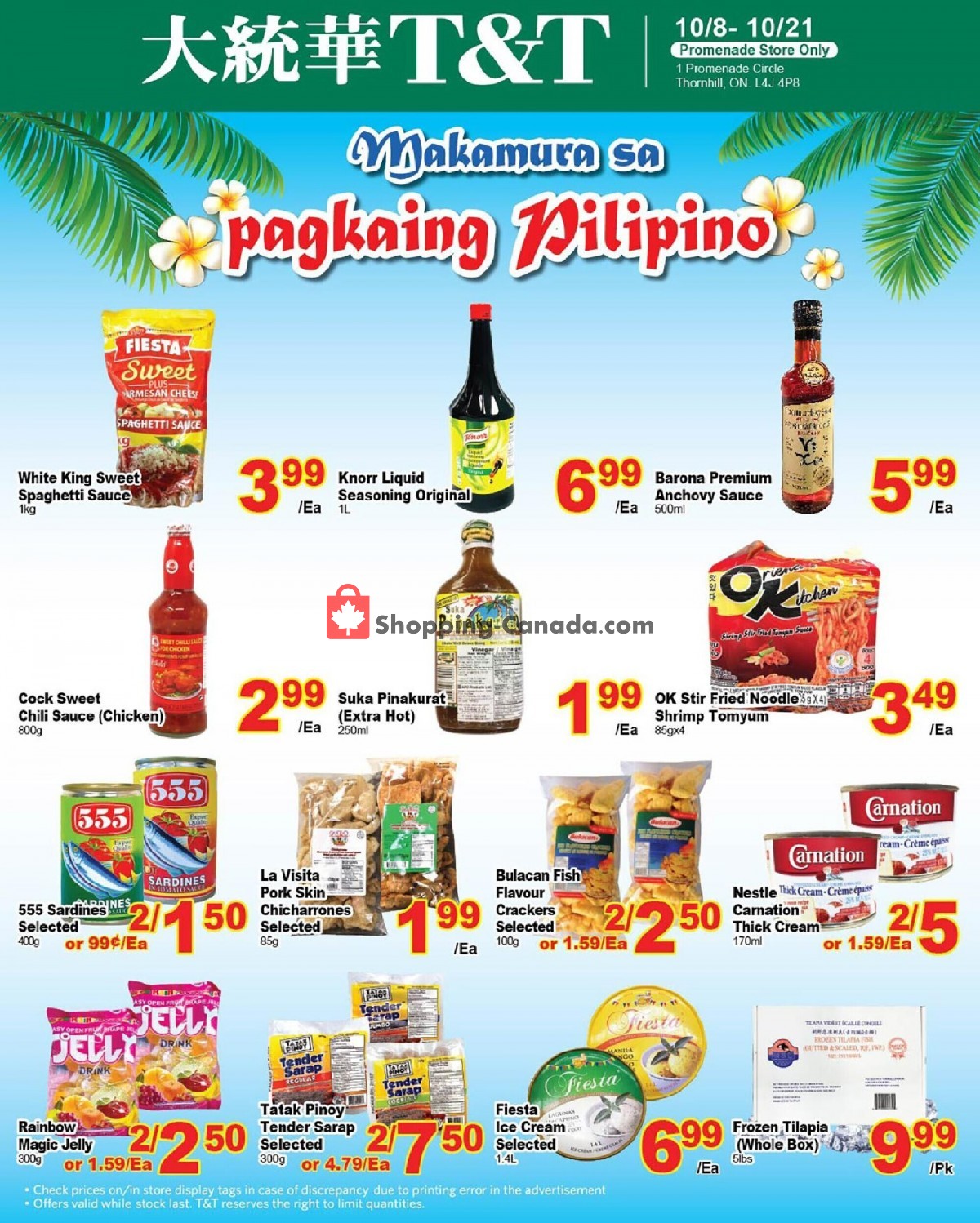 T&T Supermarket flyer from Friday October 8, 2021 to Thursday October 21, 2021 - page 1