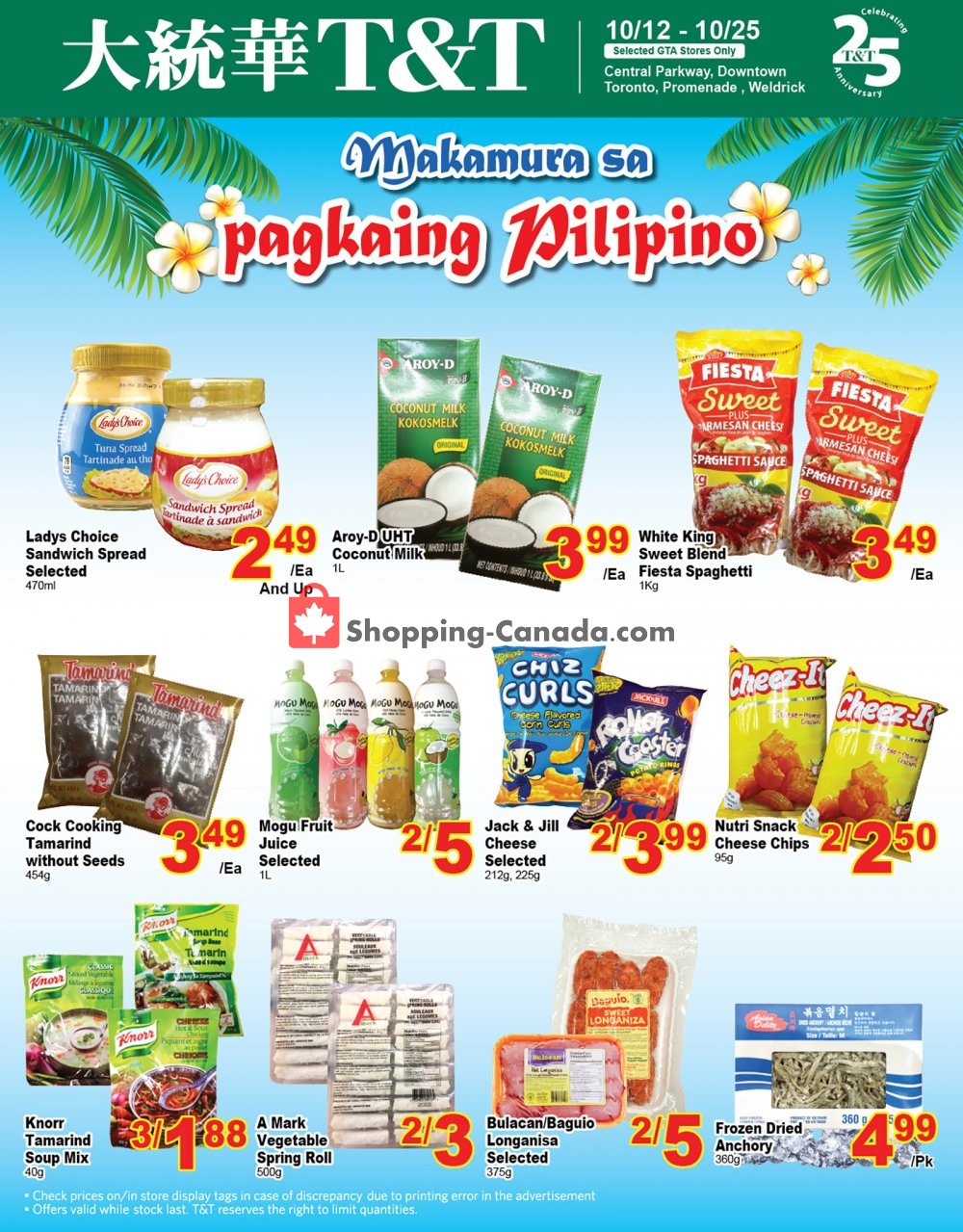 T&T Supermarket flyer from Friday October 12, 2018 to Thursday October 25, 2018 - page 1