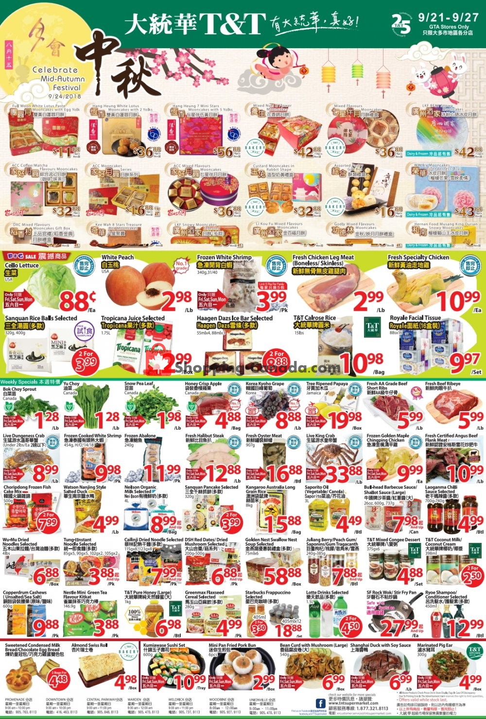 T&T Supermarket flyer from Friday September 21, 2018 to Thursday September 27, 2018 - page 1