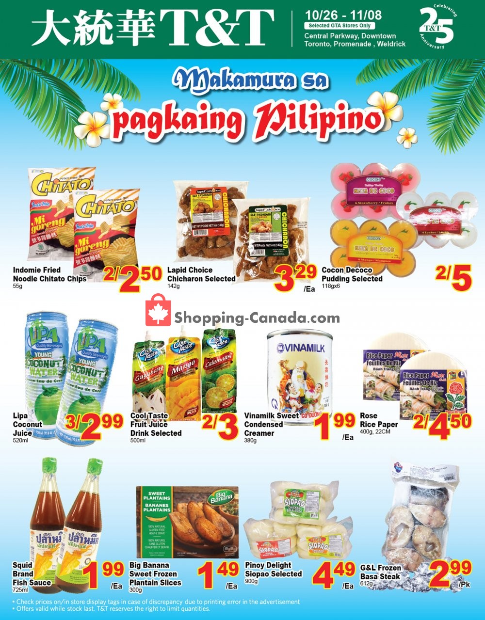 T&T Supermarket flyer from Friday October 26, 2018 to Thursday November 8, 2018 - page 1