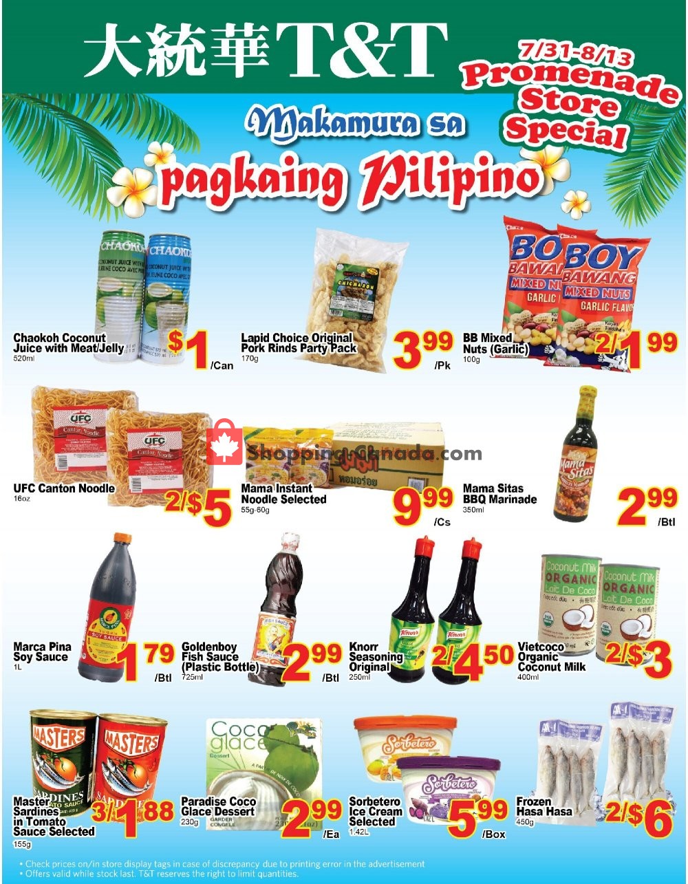 T&T Supermarket flyer from Friday July 31, 2020 to Thursday August 13, 2020 - page 1
