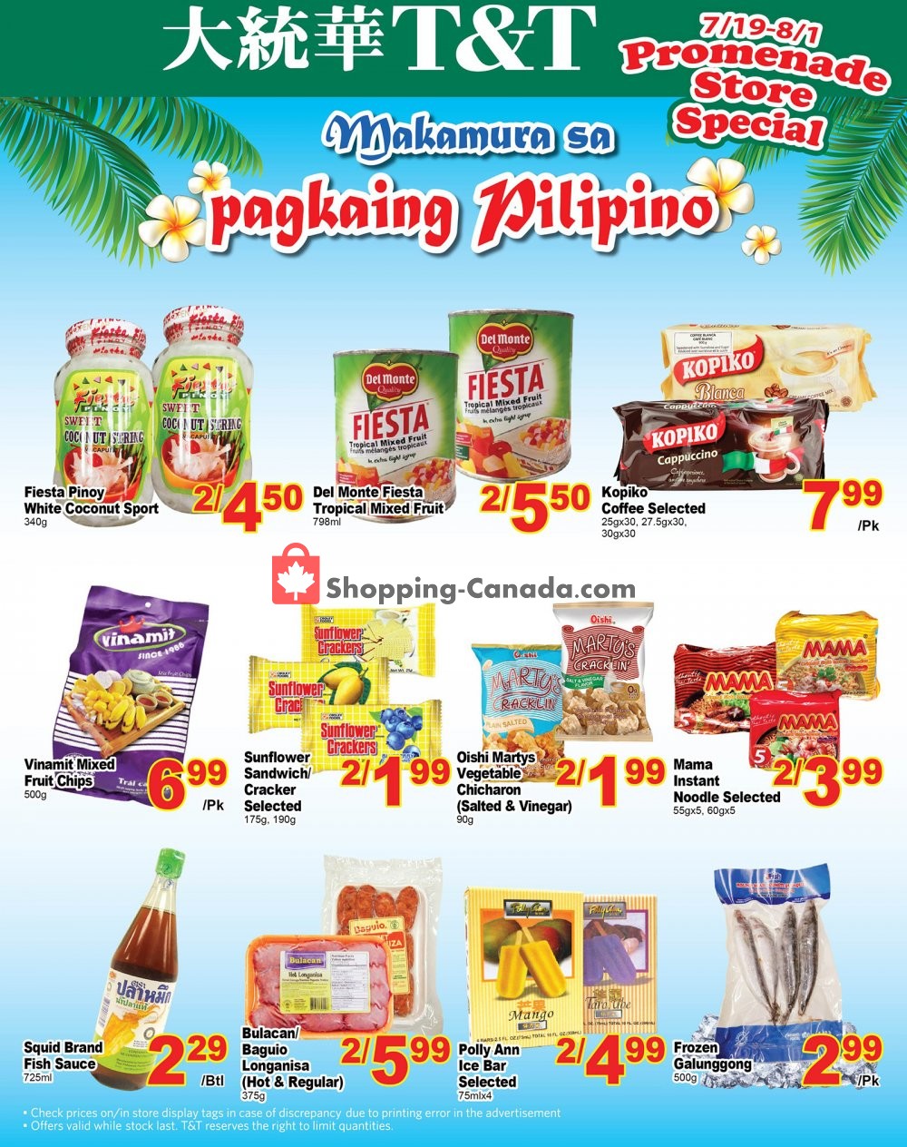 T&T Supermarket flyer from Friday July 19, 2019 to Thursday August 1, 2019 - page 1