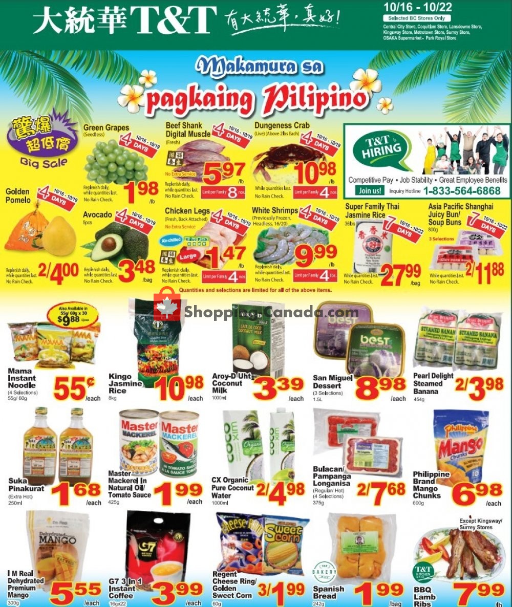 T&T Supermarket flyer from Friday October 16, 2020 to Thursday October 22, 2020 - page 4