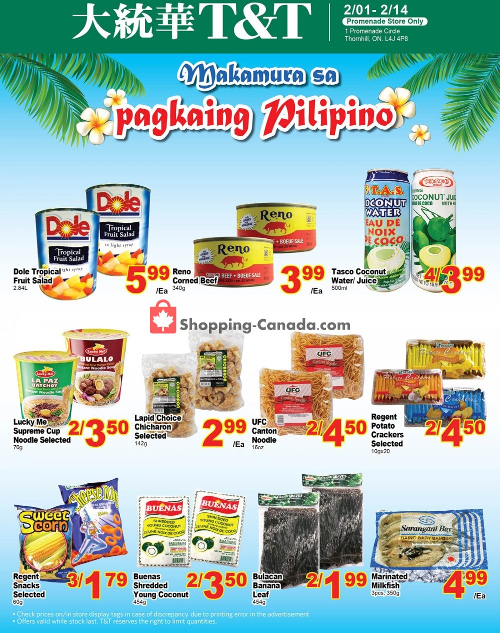 T&T Supermarket flyer from Friday February 1, 2019 to Thursday February 14, 2019 - page 1