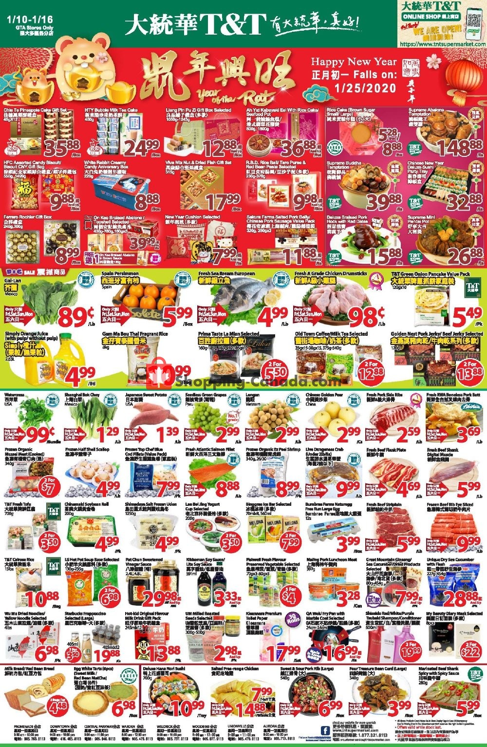 T&T Supermarket flyer from Friday January 10, 2020 to Thursday January 16, 2020 - page 1