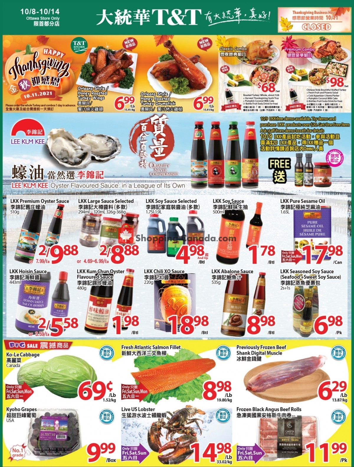 T&T Supermarket flyer from Friday October 8, 2021 to Thursday October 14, 2021 - page 1