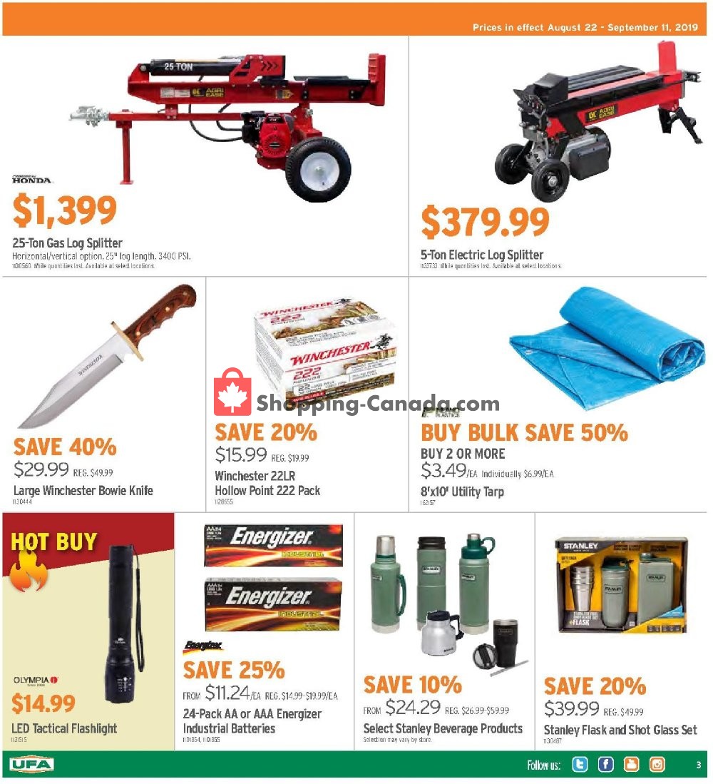 UFA flyer from Thursday August 22, 2019 to Wednesday September 11, 2019 - page 3
