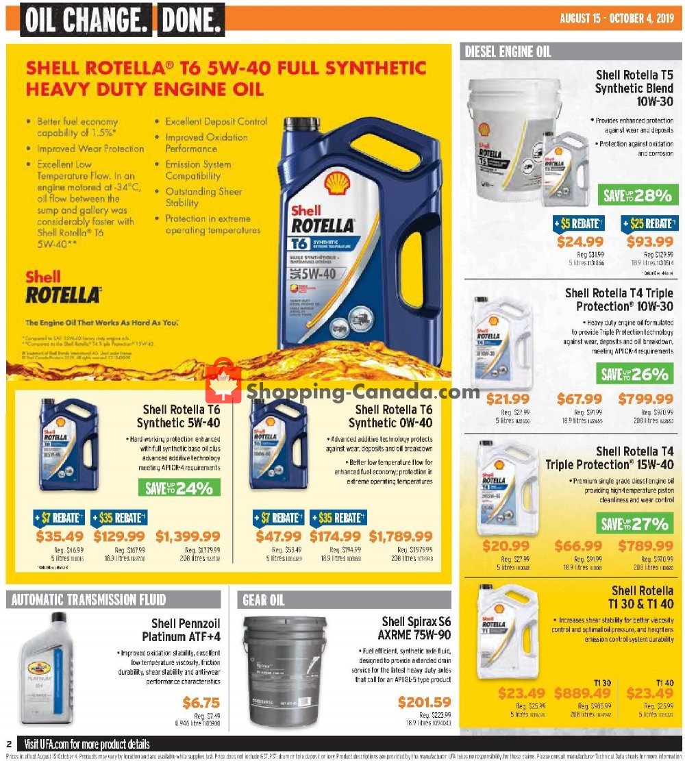 UFA flyer from Thursday August 15, 2019 to Friday October 4, 2019 - page 2