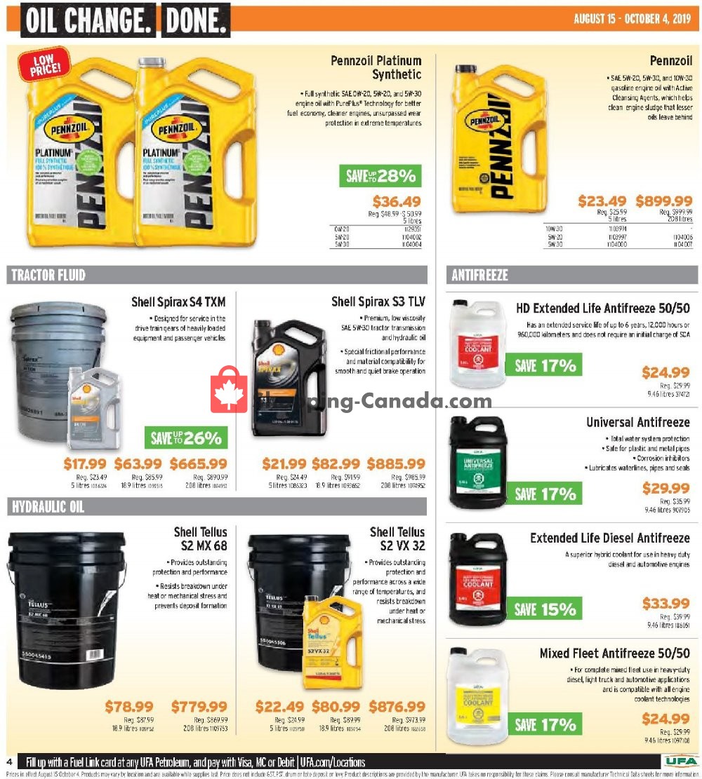 UFA flyer from Thursday August 15, 2019 to Friday October 4, 2019 - page 4