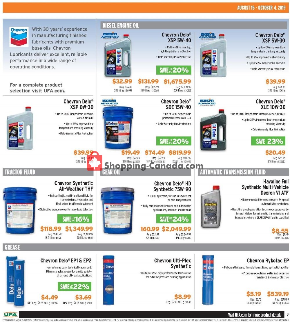 UFA flyer from Thursday August 15, 2019 to Friday October 4, 2019 - page 7