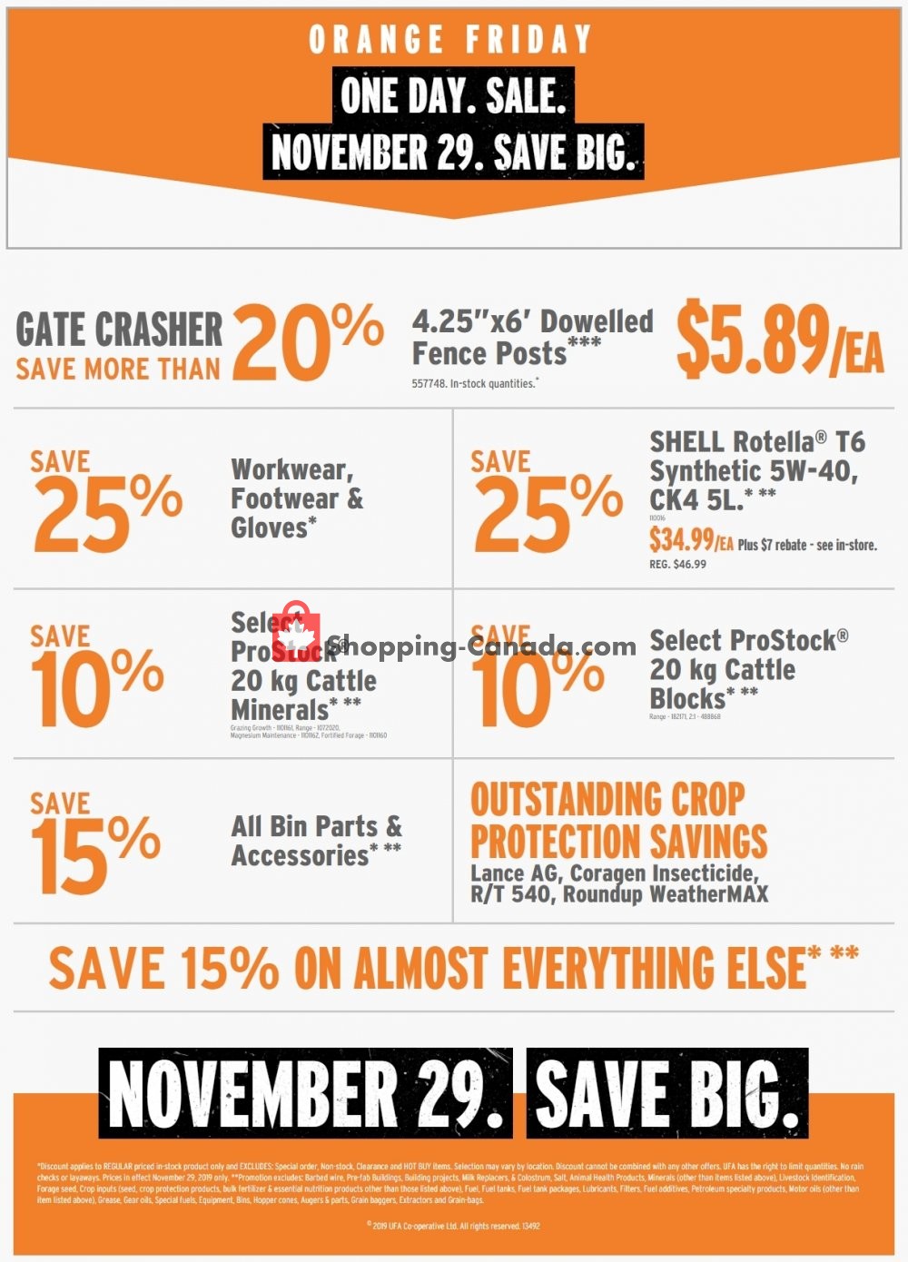 UFA flyer from Friday November 29, 2019 to Friday November 29, 2019 - page 1