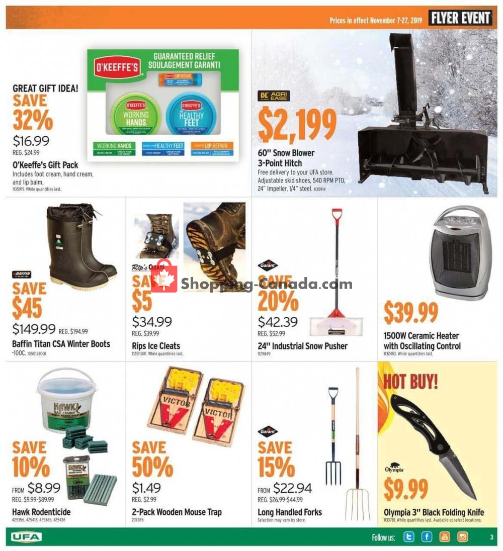 UFA flyer from Thursday November 7, 2019 to Wednesday November 27, 2019 - page 3