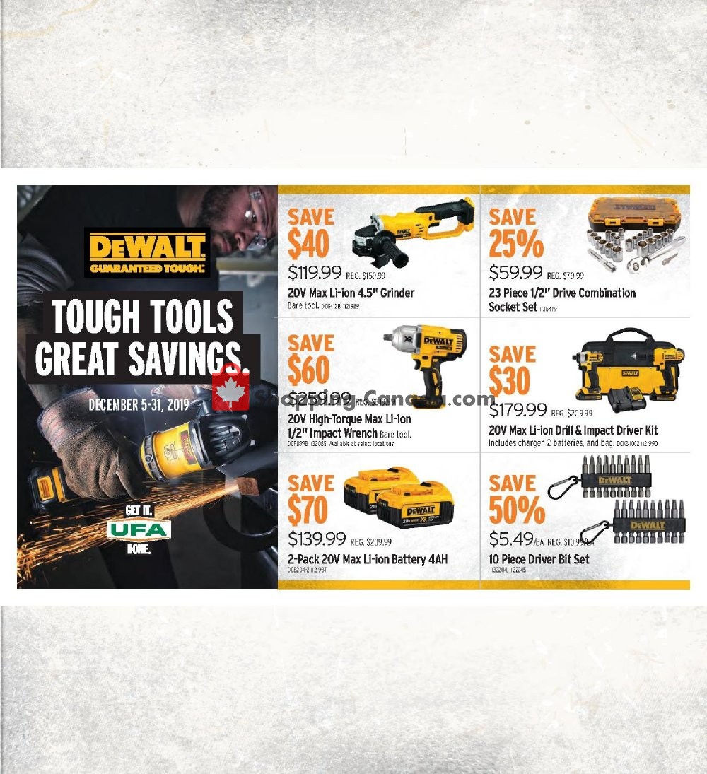 UFA flyer from Thursday December 5, 2019 to Tuesday December 31, 2019 - page 1