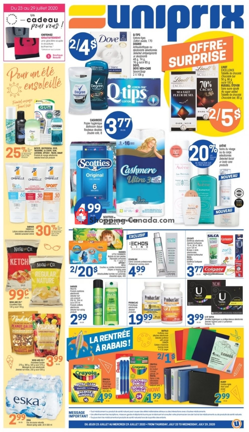 Uniprix Canada, flyer (Offre Surprise) July 23 July 29, 2020