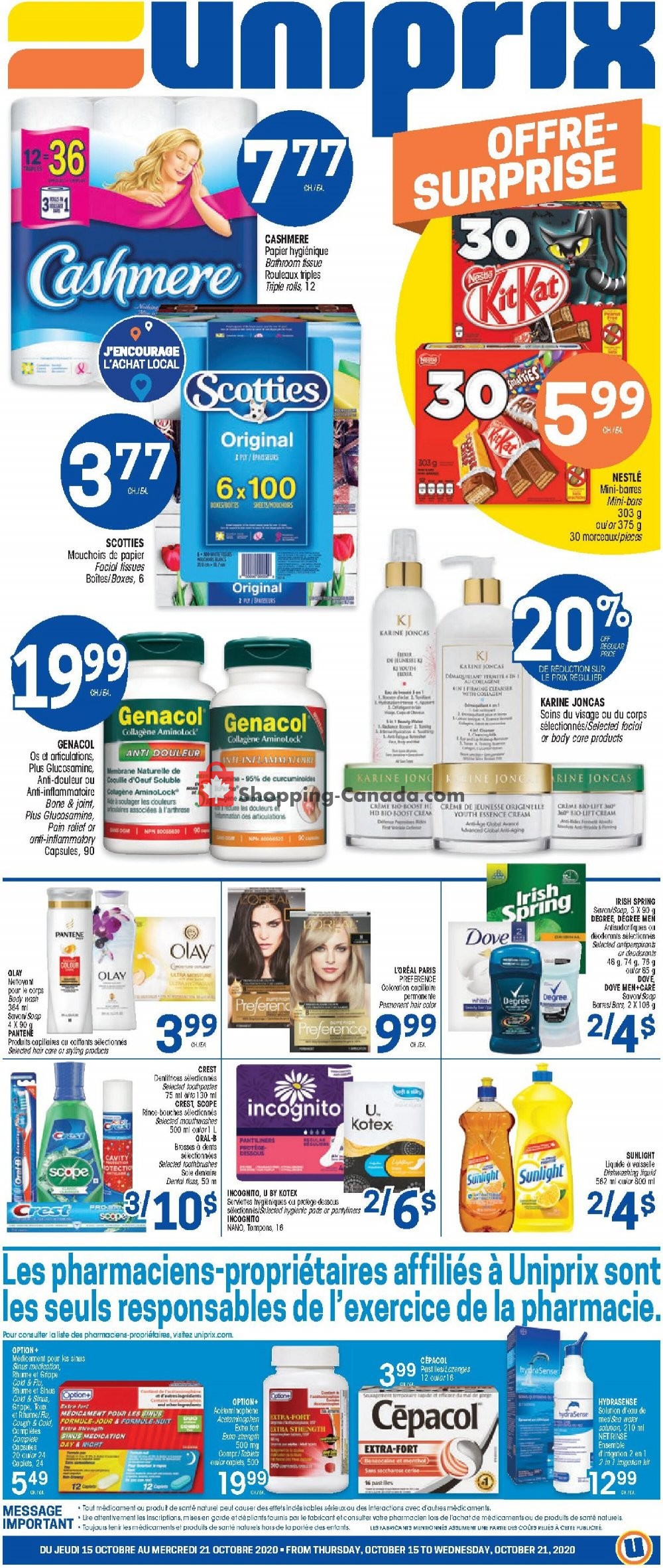 Uniprix flyer from Thursday October 15, 2020 to Wednesday October 21, 2020 - page 3