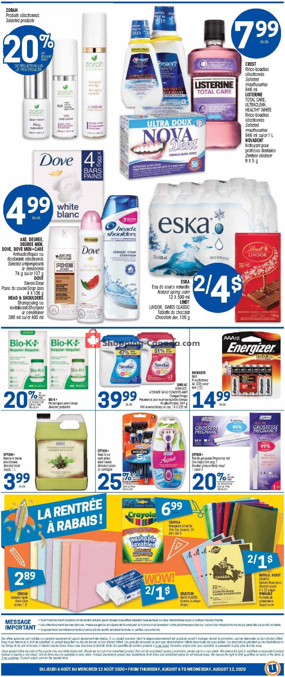 Uniprix flyer from Thursday August 6, 2020 to Wednesday August 12, 2020 - page 10