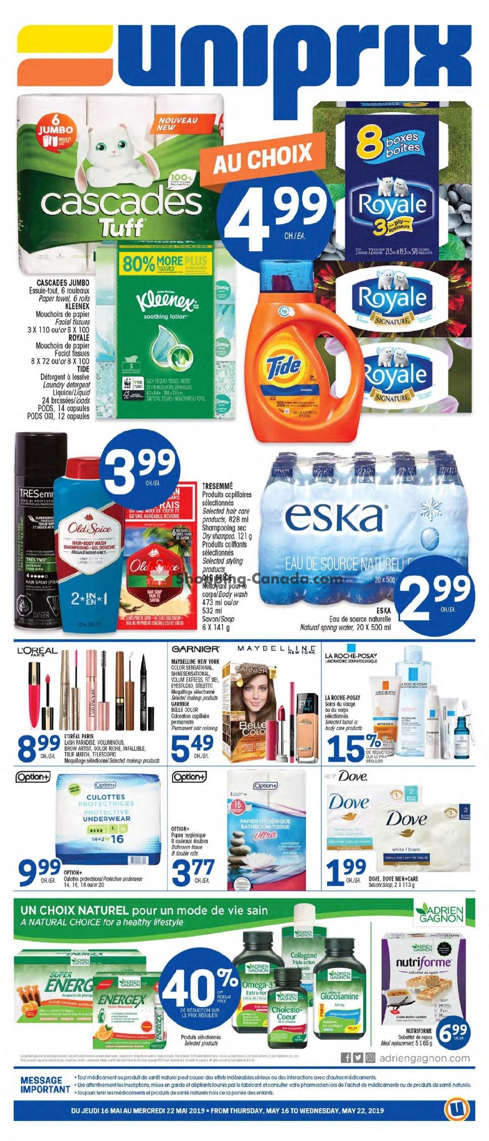 Uniprix flyer from Thursday May 16, 2019 to Wednesday May 22, 2019 - page 1