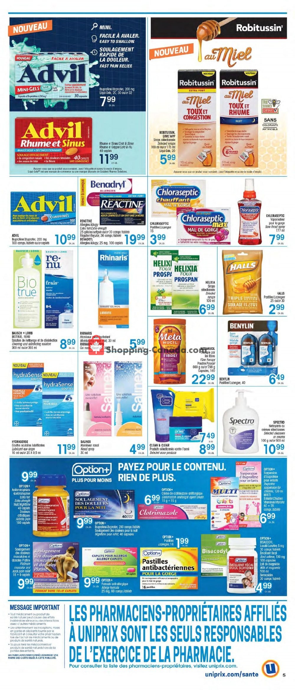 Uniprix flyer from Thursday October 3, 2019 to Wednesday October 9, 2019 - page 5