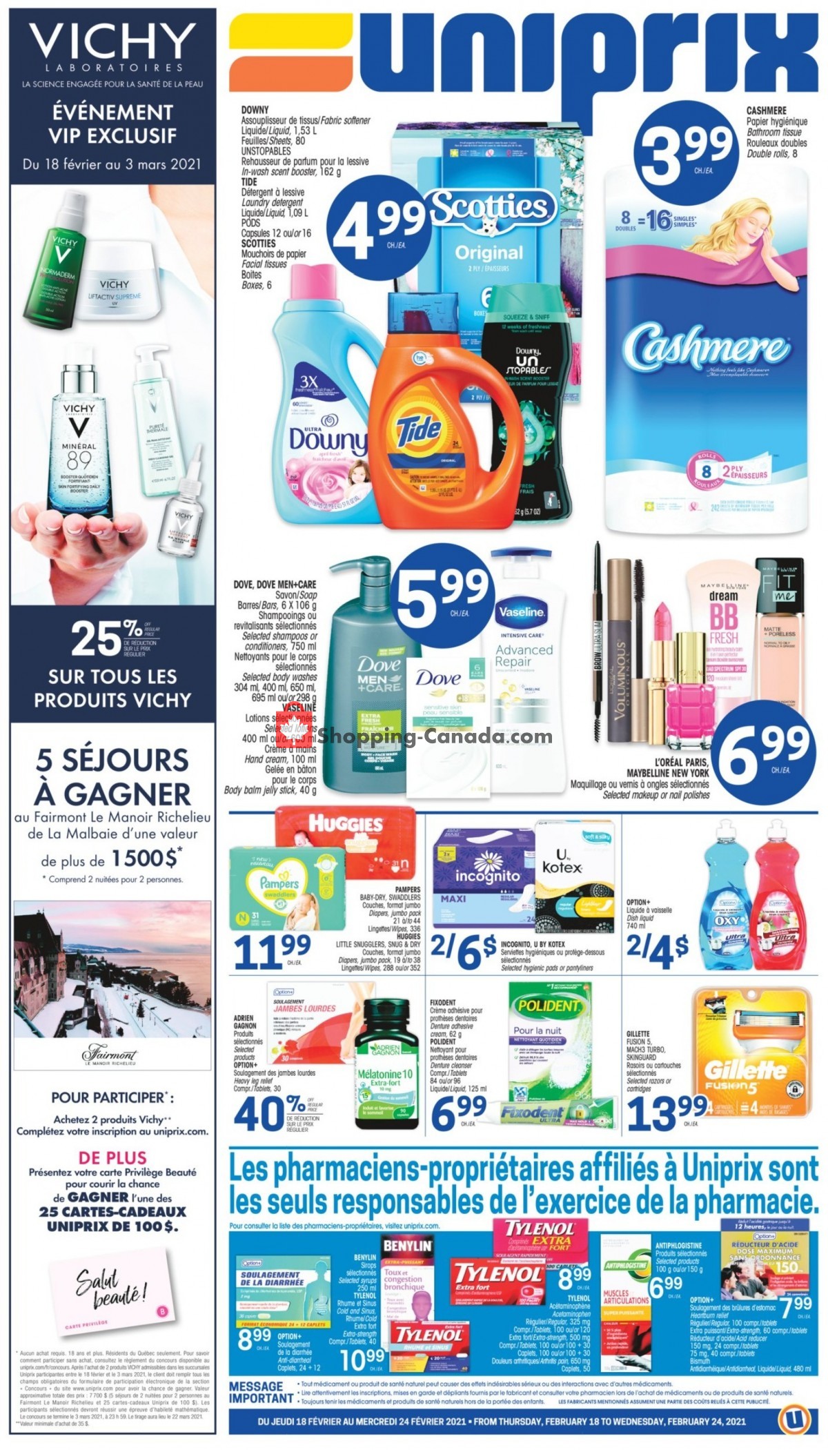 Uniprix Canada, flyer (Special Savings offer) February 18 February