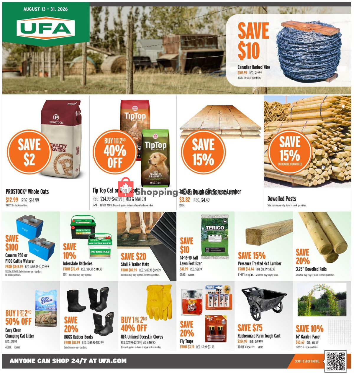 United Farmers Of Alberta flyer from Thursday August 13, 2026 to Monday August 31, 2026 - page 1
