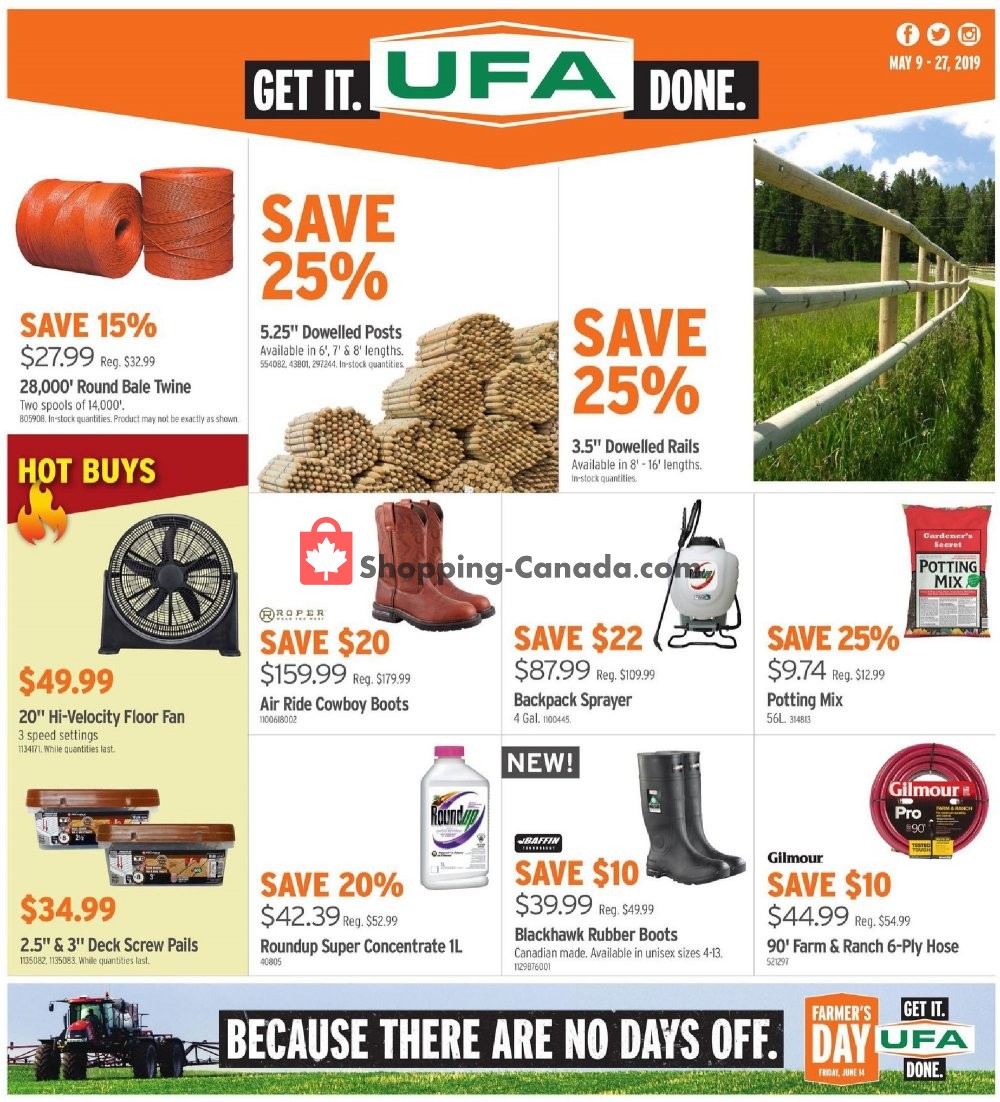 United Farmers Of Alberta flyer from Thursday May 9, 2019 to Monday May 27, 2019 - page 1