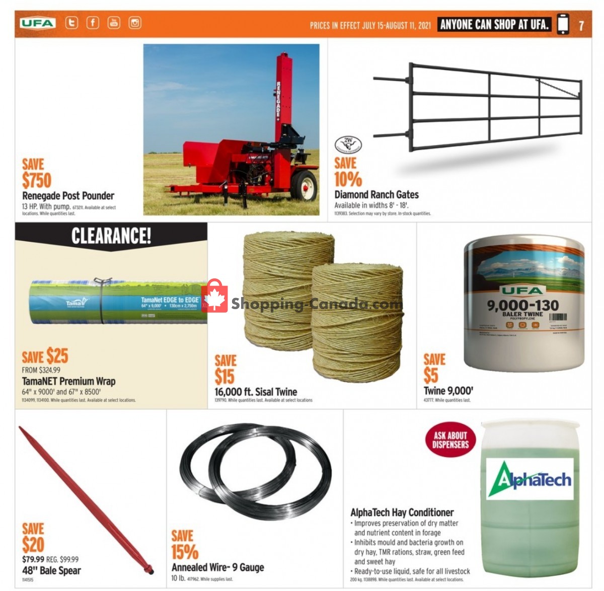 United Farmers Of Alberta flyer from Thursday July 15, 2021 to Wednesday August 11, 2021 - page 9