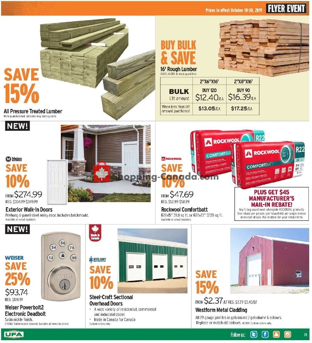 United Farmers Of Alberta flyer from Thursday October 10, 2019 to Wednesday October 30, 2019 - page 11