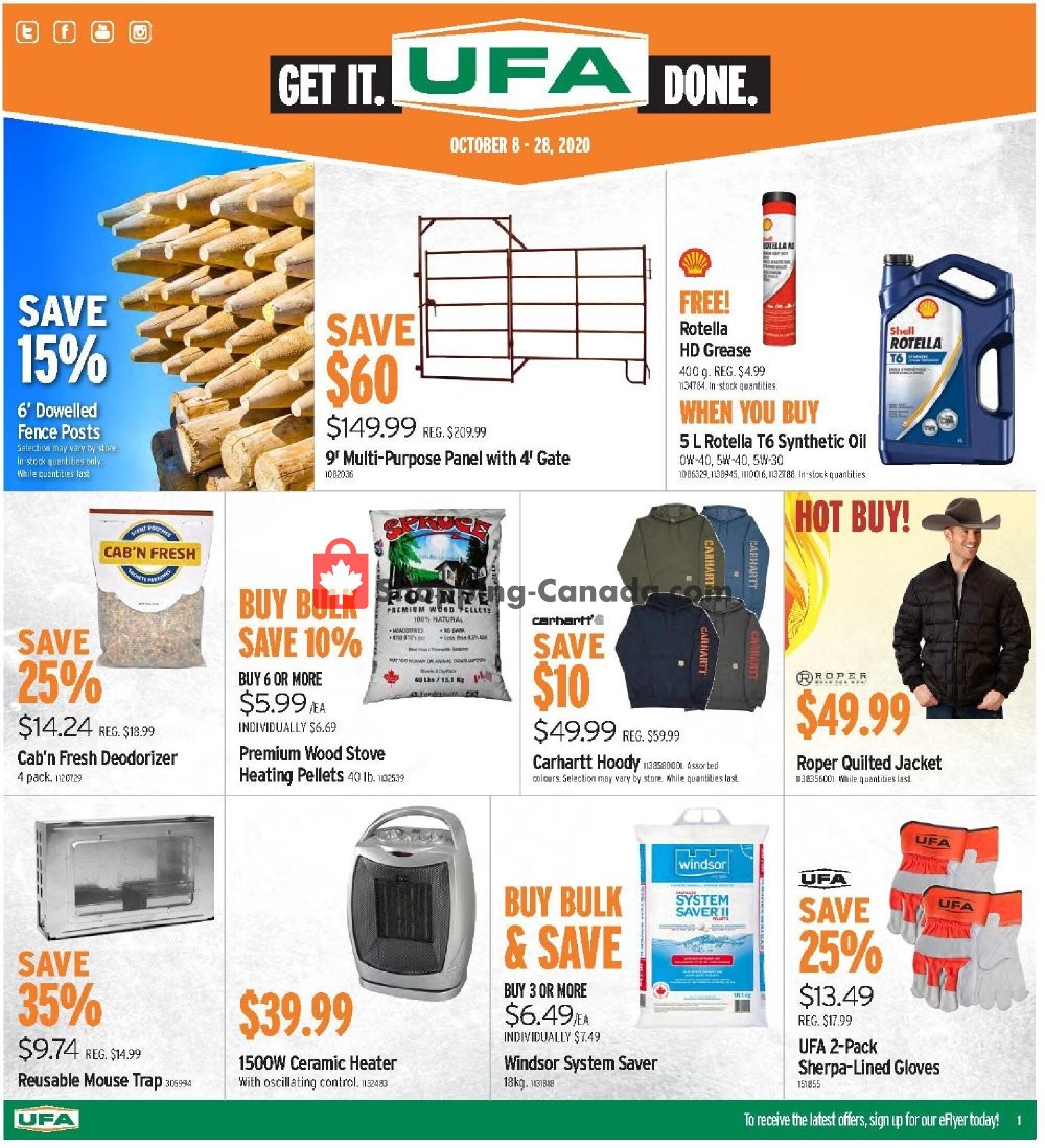 United Farmers Of Alberta flyer from Thursday October 8, 2020 to Wednesday October 28, 2020 - page 1