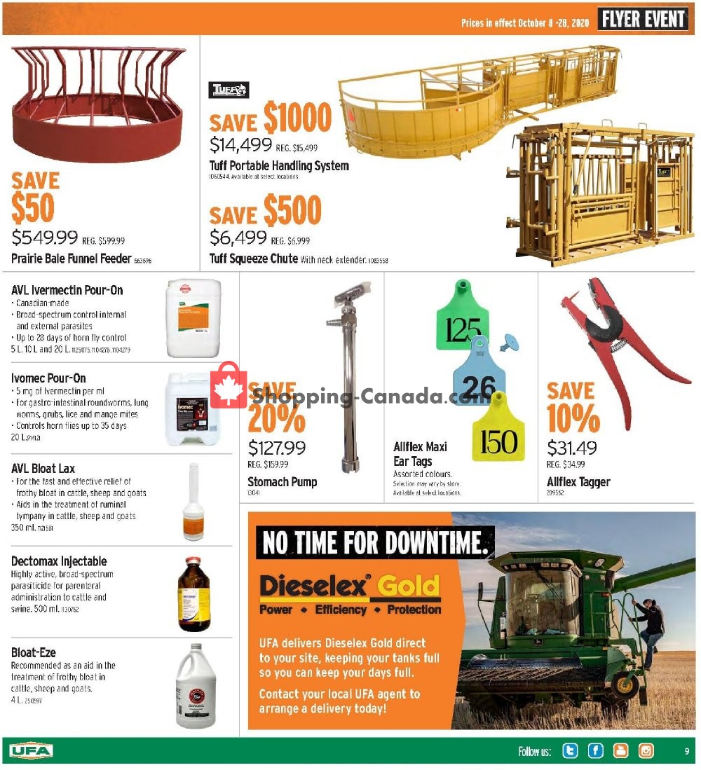 United Farmers Of Alberta flyer from Thursday October 8, 2020 to Wednesday October 28, 2020 - page 9