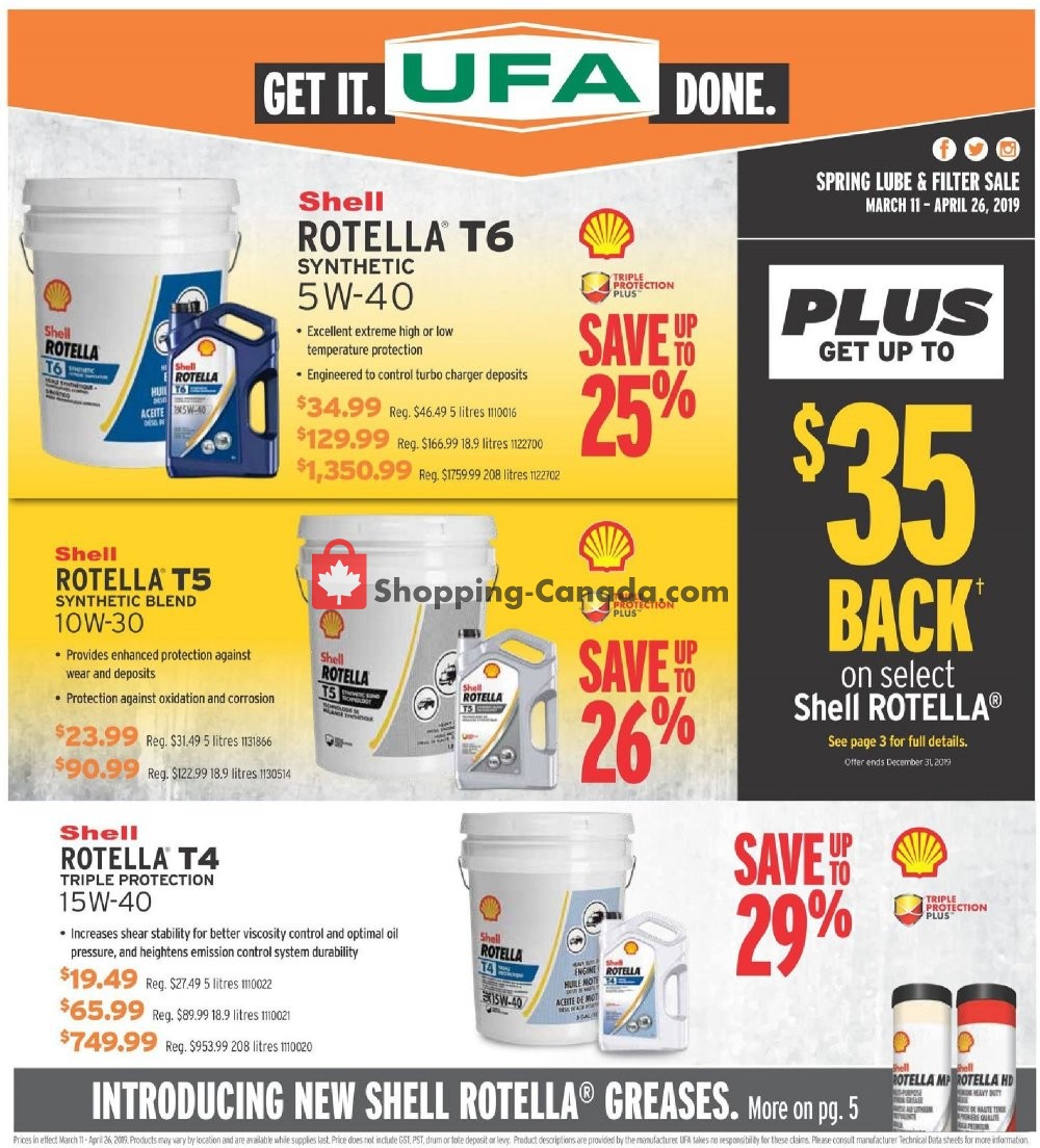 United Farmers Of Alberta flyer from Thursday April 11, 2019 to Friday April 26, 2019 - page 1