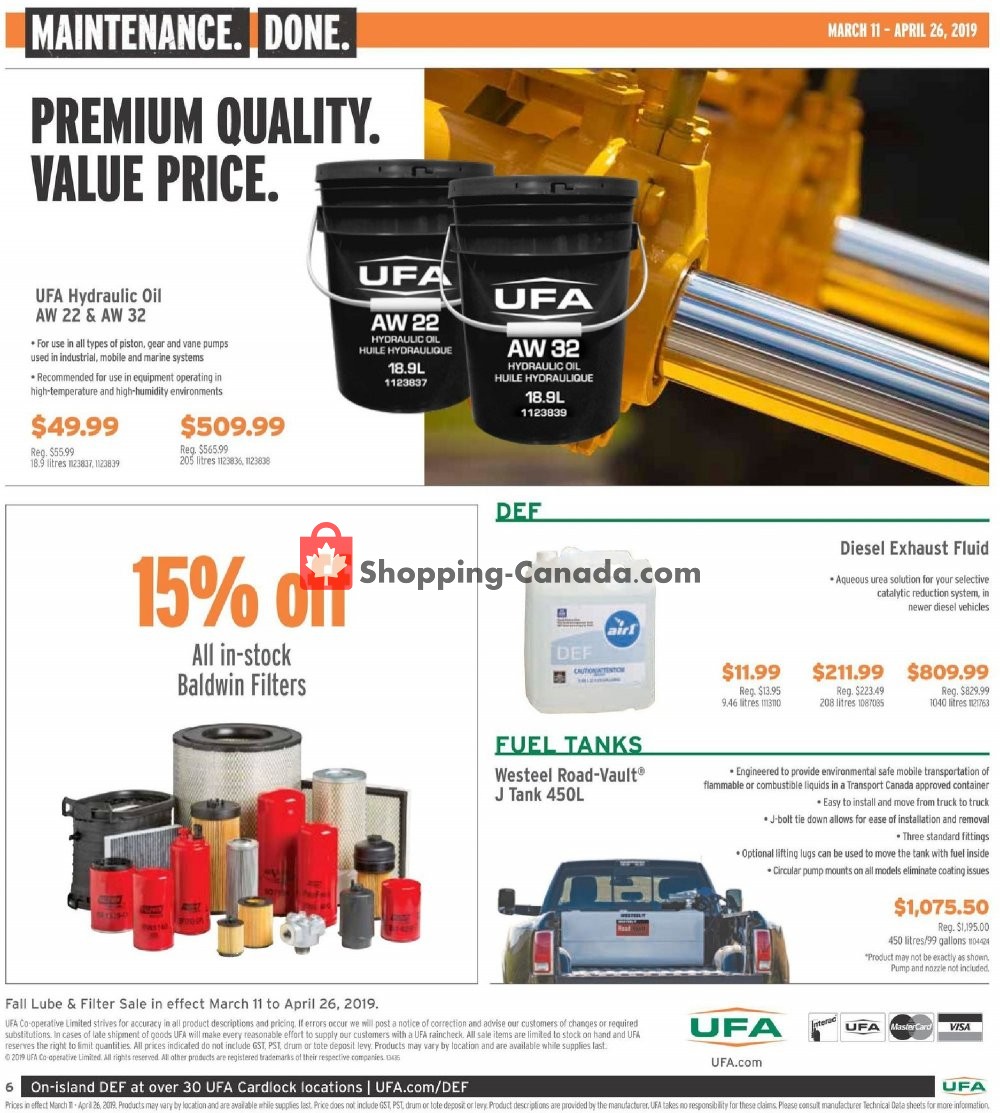 United Farmers Of Alberta flyer from Thursday April 11, 2019 to Friday April 26, 2019 - page 6