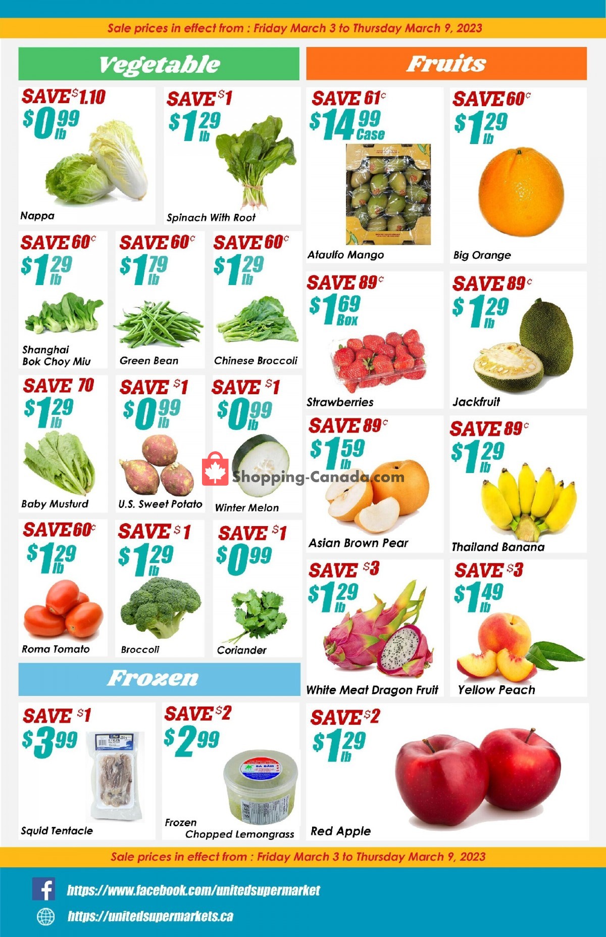 United Supermarket Canada, flyer (Hot Offers) March 3 March 9